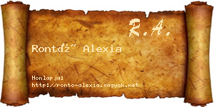 Rontó Alexia névjegykártya